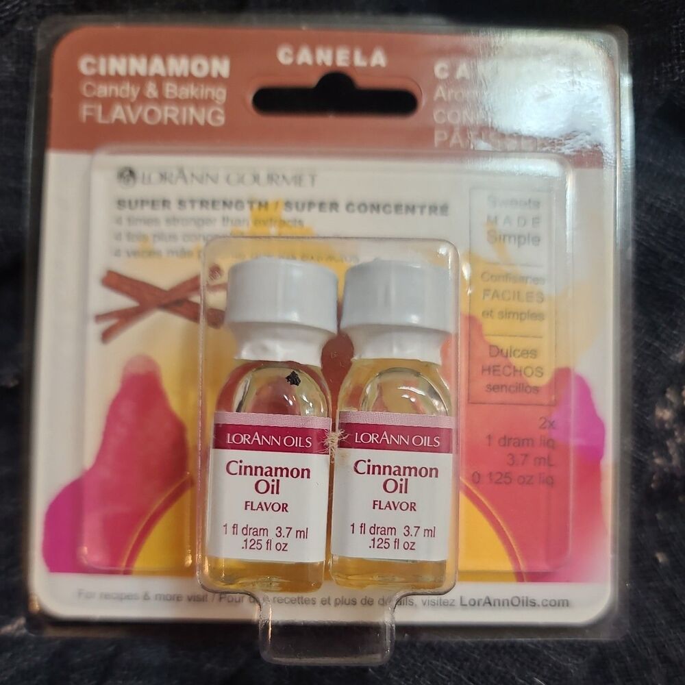 New LorAnn Gourmet Oils Cinnamon Candy/Baking Flavoring 2 Bottles Super Strength
